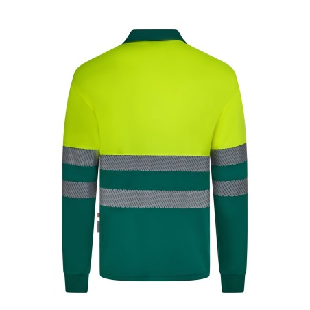 Polo av manga larga bandas segmentadas