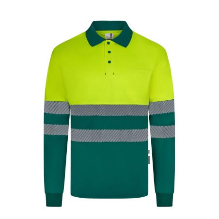 Polo av manga larga bandas segmentadas