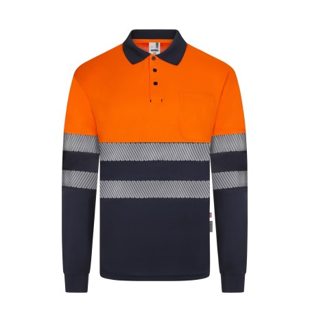 Polo av manga larga bandas segmentadas