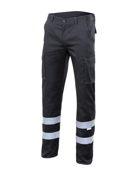 PANTALÓN CON BANDAS REFLECTANTES STRETCH MULTIBOLSILLOS