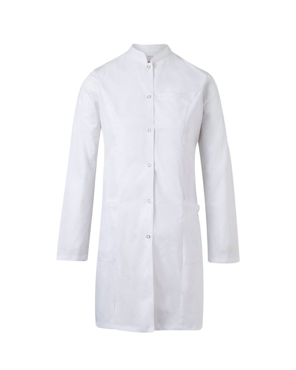 Bata laboratorio mujer cuello mao MANGA LARGA