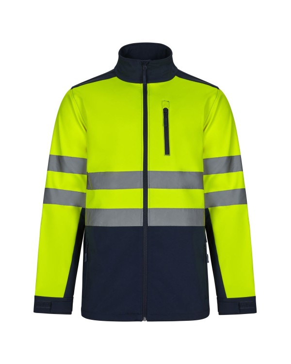 Chaqueta softshell bicolor bandas reflectantes