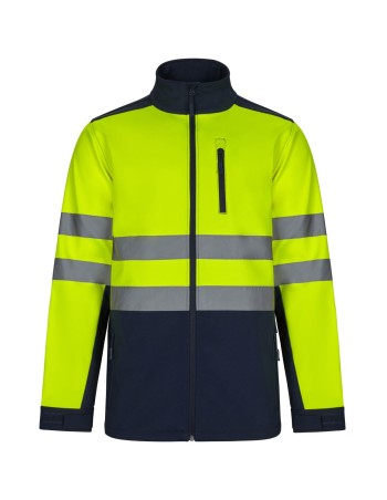 Chaqueta softshell bicolor bandas reflectantes