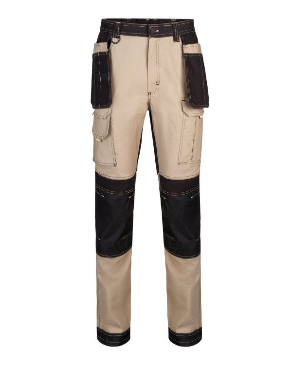 Pantalón canvas bicolor bolsillos externos