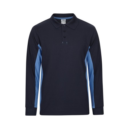 POLO DE TRABAJO MANGA LARGA COMBINADO CON CONTRASTES