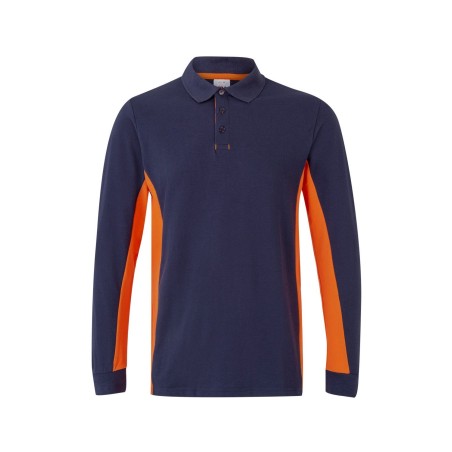 POLO DE TRABAJO MANGA LARGA COMBINADO CON CONTRASTES