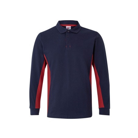 POLO DE TRABAJO MANGA LARGA COMBINADO CON CONTRASTES