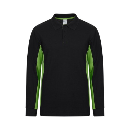 POLO DE TRABAJO MANGA LARGA COMBINADO CON CONTRASTES