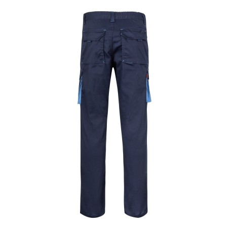 Pantalón multibolsillos bicolor elástico