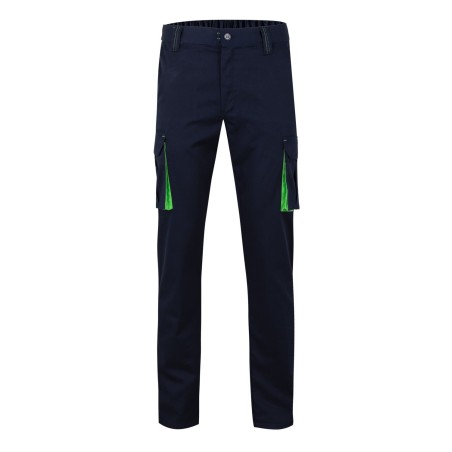 Pantalón multibolsillos bicolor elástico