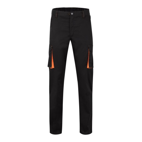 Pantalón multibolsillos bicolor elástico