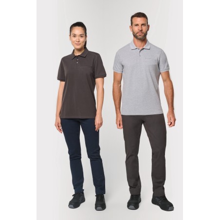 Unisex eco-friendly chest pocket polo shirt