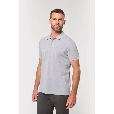 Unisex eco-friendly chest pocket polo shirt
