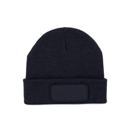 Recycled beanie with patch