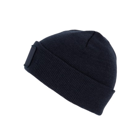Recycled beanie with patch
