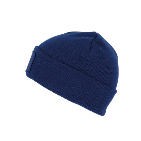 Recycled beanie with patch