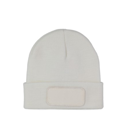 Recycled beanie with patch