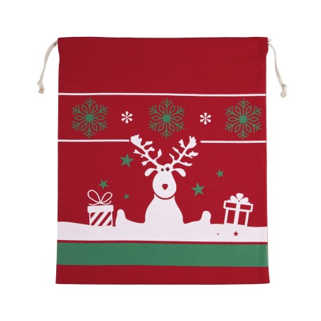 Bolsa con cordón y motivos navideños
